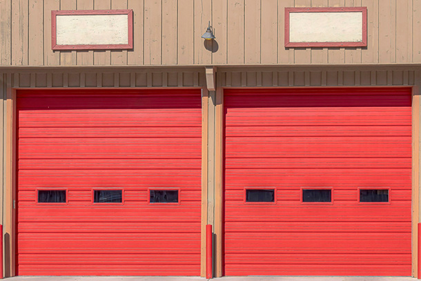 Garage with Red Door — Garage Doors in Pottsville, NSW